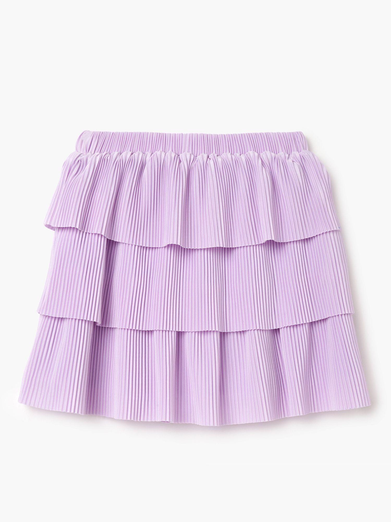solid regular fit mid waist skirt