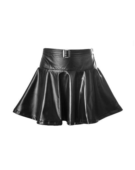 solid regular short skirt