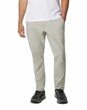 solid relaxed fit flat-front chinos