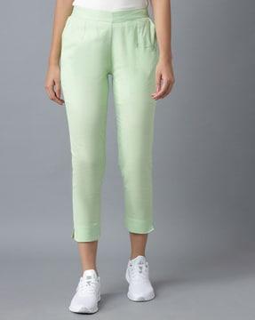 solid relaxed fit trousers