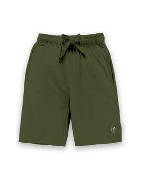 solid shorts with drawstrings