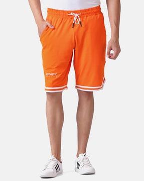 solid shorts with mid raise waist