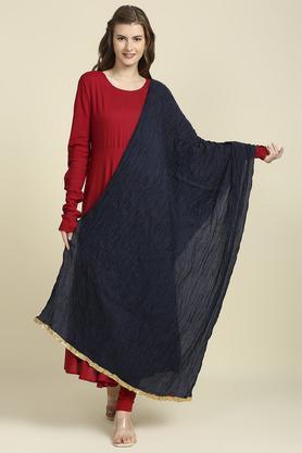 solid silk blend womens festive wear dupatta - navy
