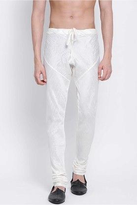 solid silk regular fit men's occasion wear pyjamas - white