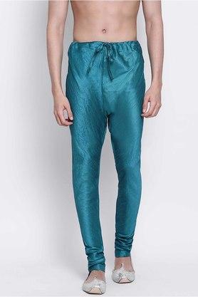 solid silk regular fit mens occasion wear pyjamas - green