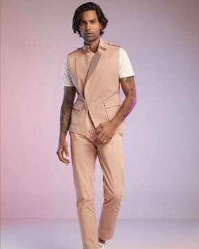 solid sleeveless waistcoat