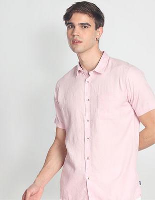 solid slim fit casual shirt