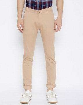 solid slim fit chinos