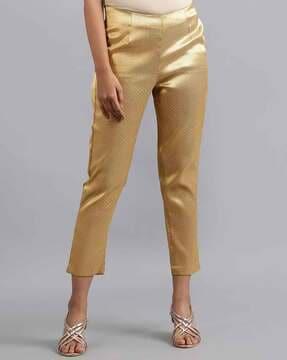 solid slim fit polyester pants