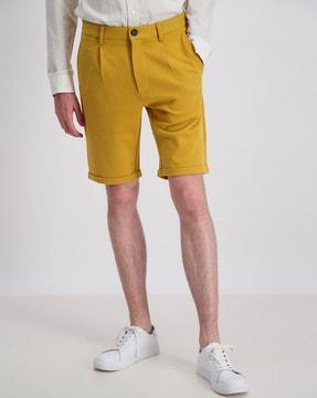 solid slim fit shorts
