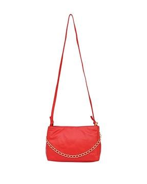 solid sling bag with chain strap