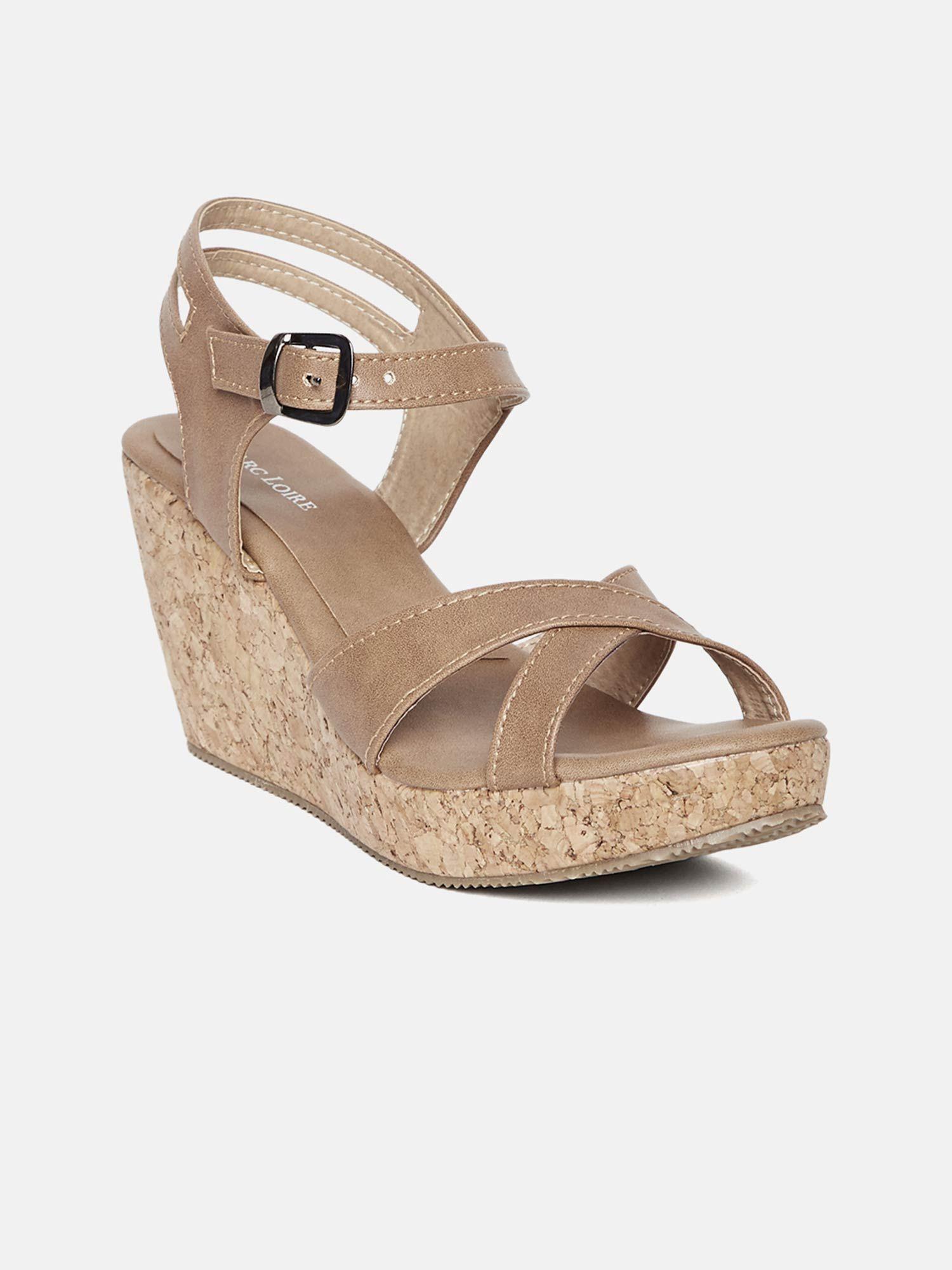 solid tan wedges