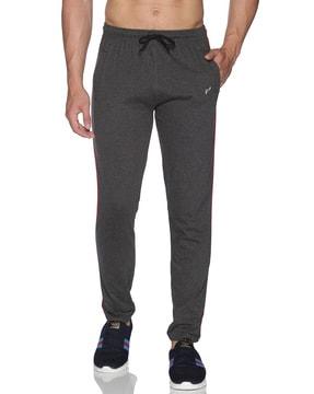 solid track pants with drawstrings