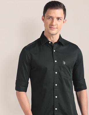 solid twill casual shirt