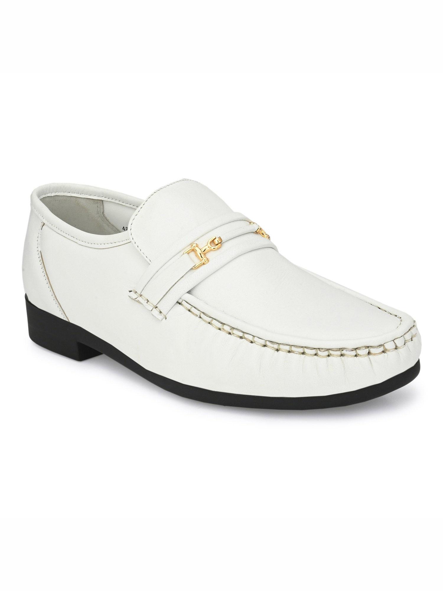 solid white leather comfort shoes