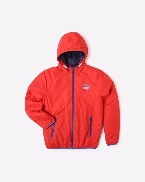 solid zip-front hooded jacket