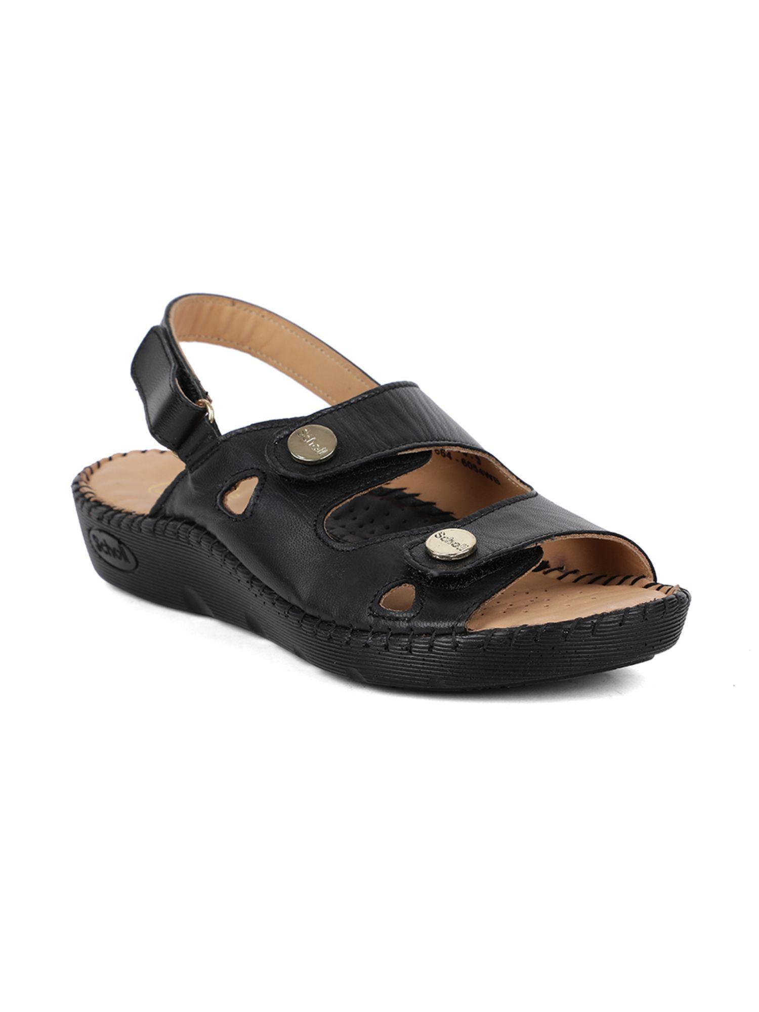 solid/plain black sandals