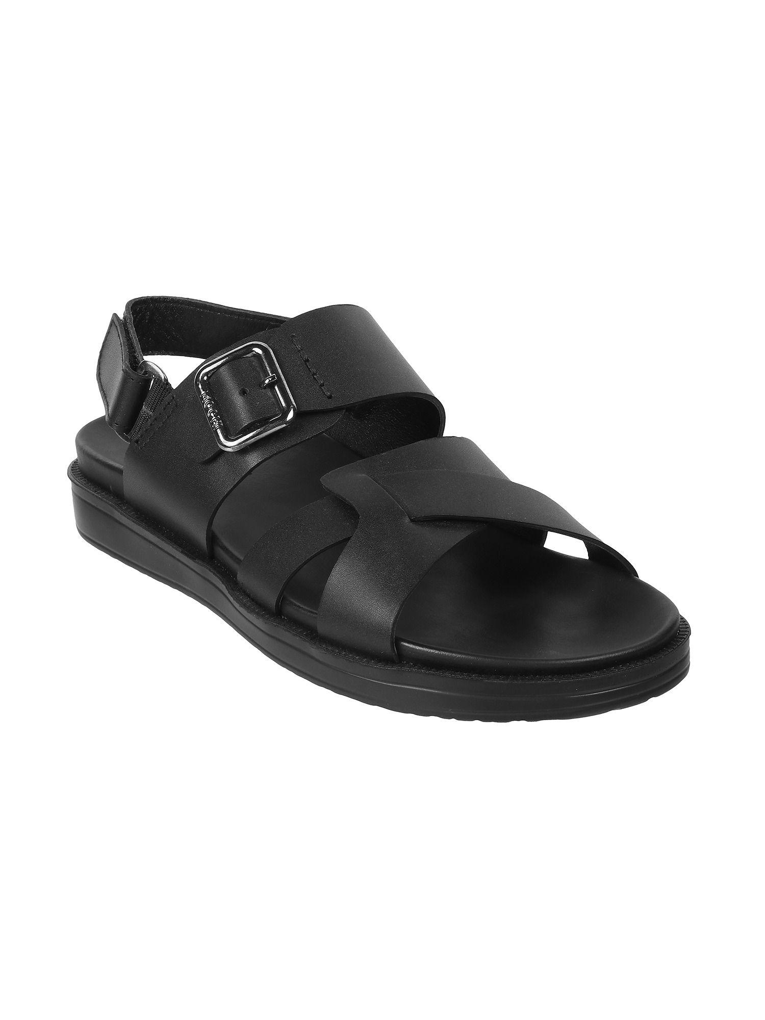 solid/plain black sandals