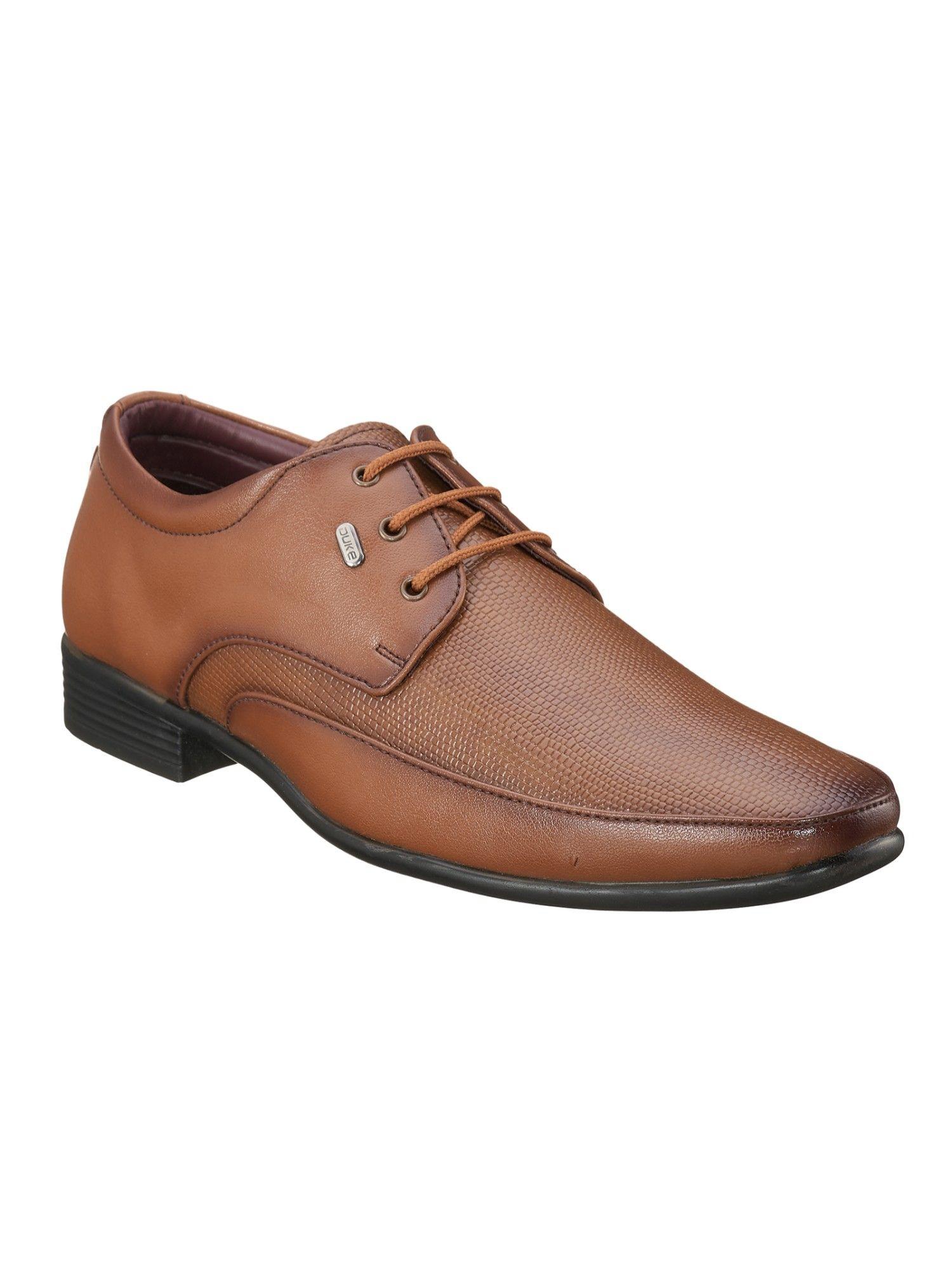 solid/plain tan formal shoes