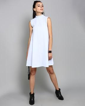 solid   a-line   dress