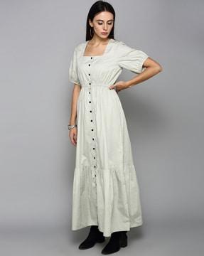 solid  a-line dress