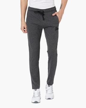 solid  ankle-length track pants