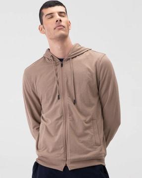 solid  collar-neck hoodie