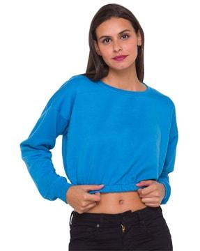 solid  full sleeves sweatshirt