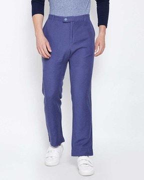 solid  relaxed fit  trousers