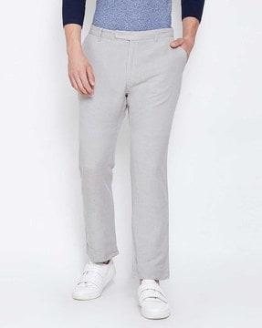 solid  relaxed fit  trousers