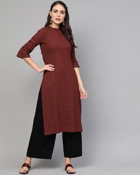 solid  straight  kurta