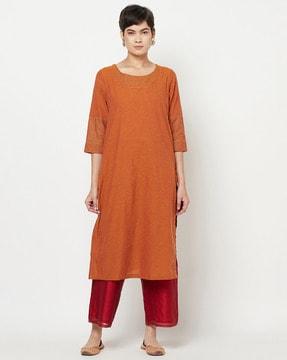 solid  straight kurta