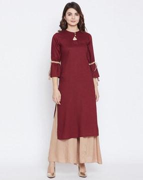 solid  straight kurta