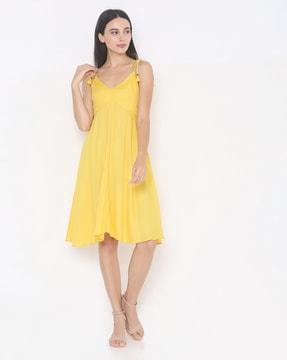 solid a-line dress