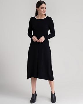 solid a-line dress