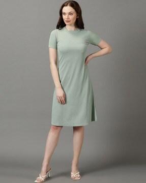 solid a-line dress