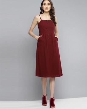 solid a-line dress