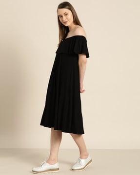 solid a-line dress