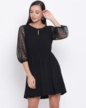 solid a-line dress