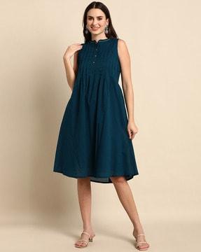 solid a-line dress