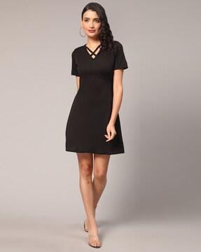 solid a-line dress