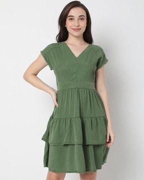 solid a-line dress