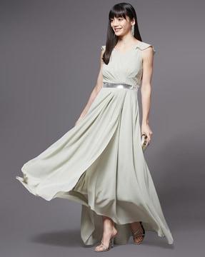 solid a-line dress