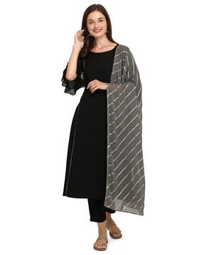 solid a-line kurta set