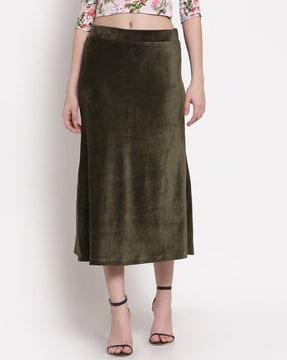 solid a-line skirt