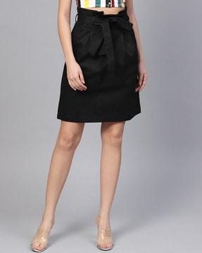 solid a-line skirt