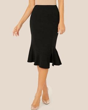 solid a-line skirt