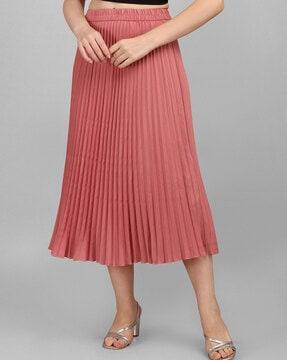 solid a-line skirt