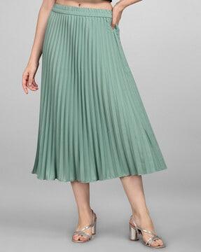 solid a-line skirt