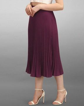 solid a-line skirt